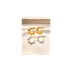 Arracada 5 Perlas Acero