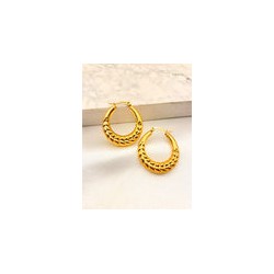 Arracada Oval Trenzada Acero