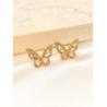 Arete Mariposa Zirconia Dorado