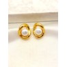 Arete Ovalo Perla Acero