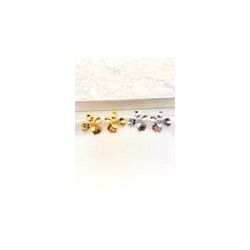 Arete Flor 4 Petalos Acero