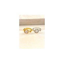 Anillo Circulo Nacar Balin Acero