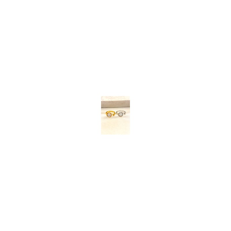 Anillo Circulo Nacar Balin Acero
