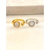 Anillo Circulo Nacar Balin Acero