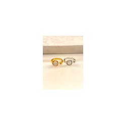 Anillo Circulo Nacar Balin Acero