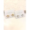 Arete Corazon Mini Perla Acero
