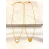 Collar Corazon Boleado Doble Vista Acero