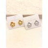Arete Flor Mini Perla Acero