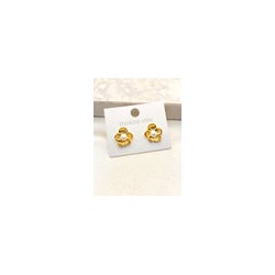 Arete Flor Mini Perla Acero