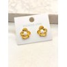 Arete Flor Mini Perla Acero