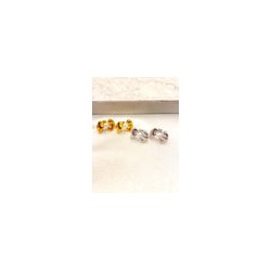 Arete Moñito Perla Acero