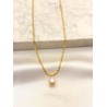 Collar Oval Perla Acero