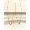 Collar Moñito Perla Acero
