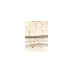 Collar Moñito Perla Acero
