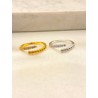 Anillo Balines Zirconia Acero