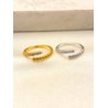 Anillo Balines Zirconia Acero