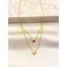 Collar Doble Corazon Mini Acero
