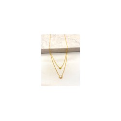 Collar Doble Corazon Mini Acero