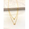 Collar Doble Corazon Mini Acero