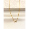 Collar Moñito Zirconia Mini Acero