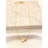 Collar Dos Corazones Nacar Acero