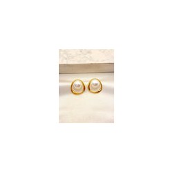 Arete Aro y Perla Acero