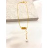 Collar Aros y Perla Acero