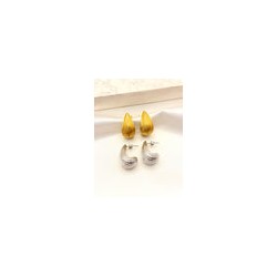 Arete Gota Rayada Acero