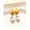 Arete Gota Rayada Acero