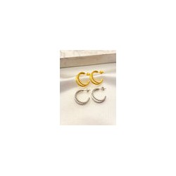 Arracada Doble Twist Acero
