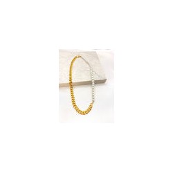 Collar Cadena Chunky Perlas Acero