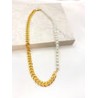Collar Cadena Chunky Perlas Acero