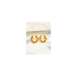 Arracada Twist Lineas Grande Acero