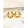 Arracada Twist Lineas Grande Acero