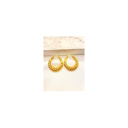 Arracada Oval Trenzada Acero
