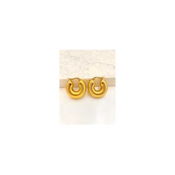 Arracada Chunky Lineas Acero