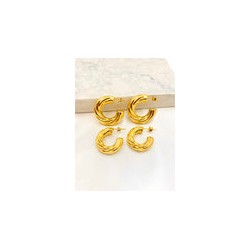 Arracada Chunky Twist 25 y 30mm Acero