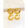 Arracada Chunky Twist 25 y 30mm Acero