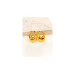 Arracada Croissant Oval Acero