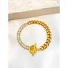 Pulsera Combinada Broche T Acero