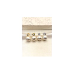 Arete Perla Cristal Acero