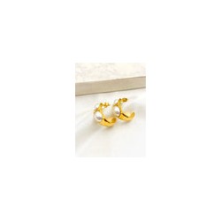 Arracada Dos Perlas Acero