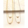 Collar Doble Perla Acero