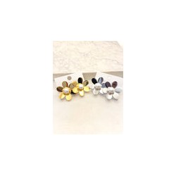 Arete Flor Lisa Perla Acero