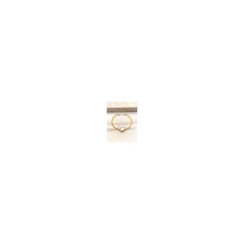 Pulsera Aro 3 Perlas Acero