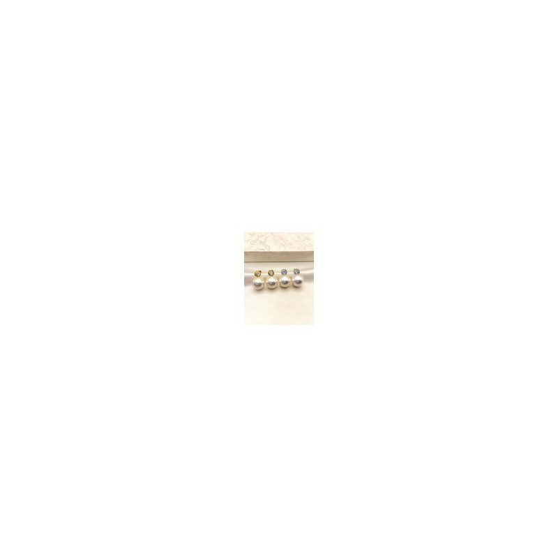 Arete Perla Cristal Acero