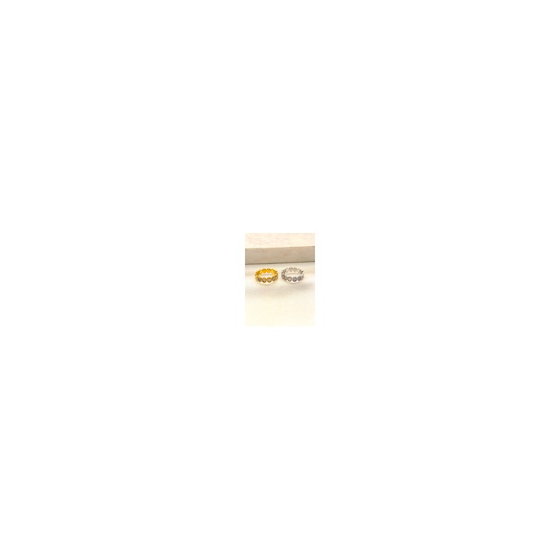 Anillo Circulos Nacar Acero