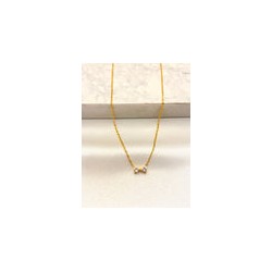 Collar Moñito Zirconia Mini Acero