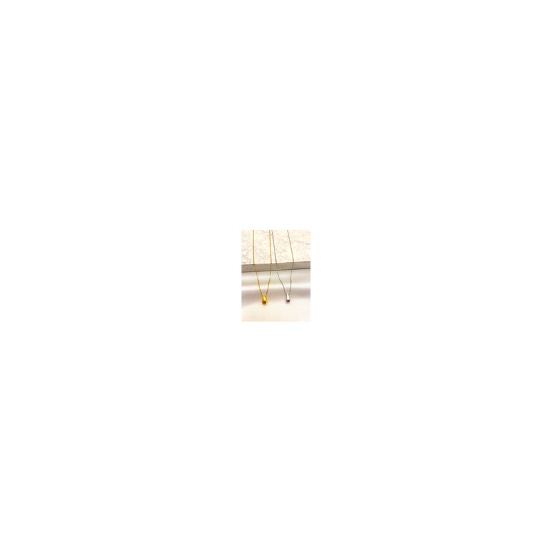 Collar Gota Transversal Mini Acero