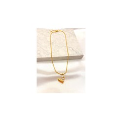 Collar Corazon 3 Perlas Acero
